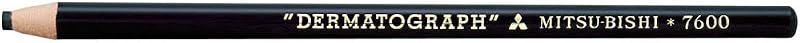 Mitsubishi Pencil K7600.24 Oil-Based Dermatograph Colored Pencils, No. 7600, Black, 1 Dozen