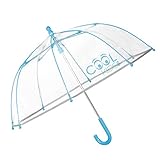 PERLETTI 15532 - Paraguas Transparente unisex, Paraguas de Burbuja, 64 cm de diámetro, Azul