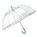 Paraguas Transparente Niño Niña Turquesa - Paraguas Infantil de Burbuja y Ribete Reflectante - Resistente Antiviento con Apertura de Seguridad - 3/6 Años - Diámetro 64 cm - Perletti Cool Kids (Azul)