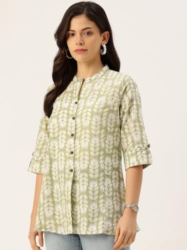 Image of Printed Mandarin Shirt - Casual & Chic (S-3XL)