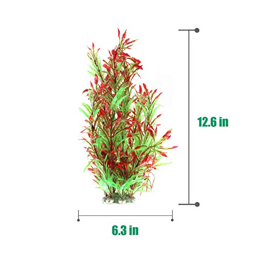 Mr.foam Large Aquarium Plants, Fish Tank Plants Decoration Ornament For All Fish Artificial Plastic Lifelike Water Plant Ornament Fish Tank Decorations 12.6 Inch Tall 7.09 Inch Wide #TOP1