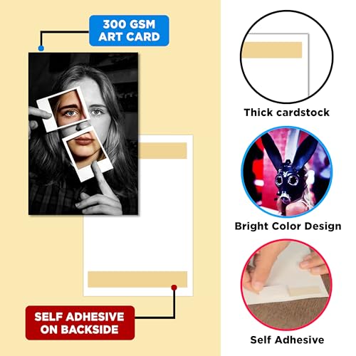 Paper Aesthetic self-Adhesive Wall Decor Stickers for Room Decoration (Pack of 63 PCS) Photo Wall Collage Kit (Size:4.00x6.00 Inches) Self-Adheshive Wall Poster