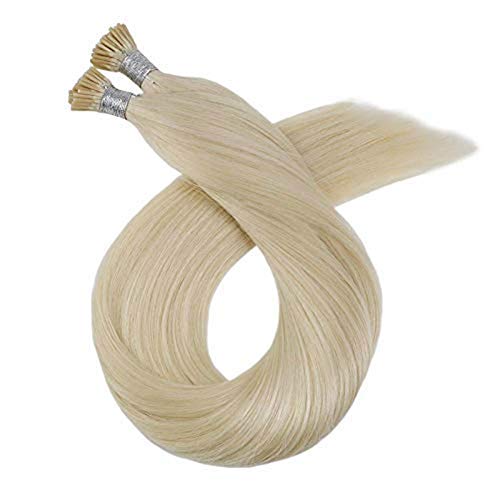 24 Inch I Tip Fusion Hair Extensions Blonde Color 60 Keratin Tipped Human Hair Extensions I Tip Remy Hair Extensions 40g 50s Fusion Extensions