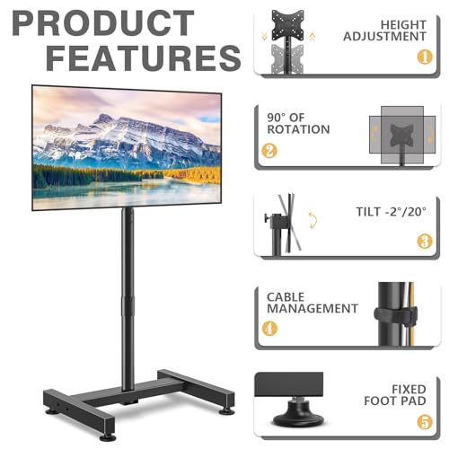 Tvon TV STAND MOUNT Floor Stand For 13-50 Inch Lcd Led Flat/Curved Panel Screen Tvs Up To 44 Lbs thumb #5