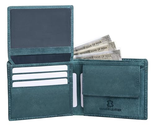 Image of WildHorn Rfid Protected Leather Wallet For Men, Blue Hunter