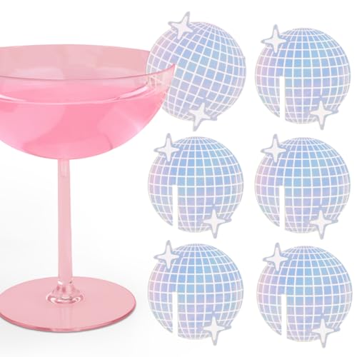 Marcadores de bebidas de 2 pulgadas para identificar copas en fiestas, 8 piezas
