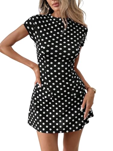 Robe d'été légère et aérée style décontracté - Robe trapèze à pois
