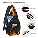 WOEZKEX Fashion Flame fire Chest Crossbody Casual Sling Bags Shoulder Backpack Daypack Gym Bags For Picnics, Hiking, Beach, Gym, Cycling