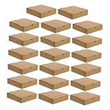 Amosfun 20 Stück Flache Kraftpapier Pizzakartons 16x16x4cm Lebensmittelechte Robuste Take Away Behälter Für Pizza Kuchen Und Kekse Effiziente Verpackung Für Gastronomie Und Abholservice