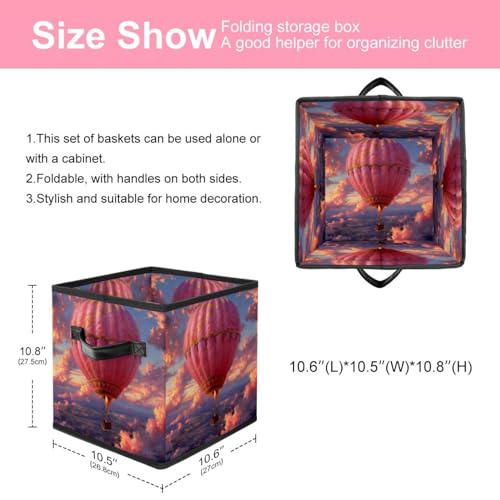 Panier de rangement durable en cuir et textile rose - 3