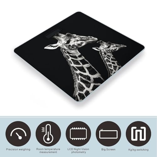 Báscula digital de baño Black Giraffe compacta y precisa miniatura 3