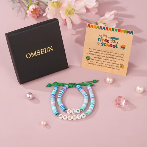 Image of First Day of School Gift Kindergarten Prek Bracelet Mommy and Me Bracelets Back to School Gifts Adjustable Cross Bracelets for Kids Girls Boys Jewelry Gift