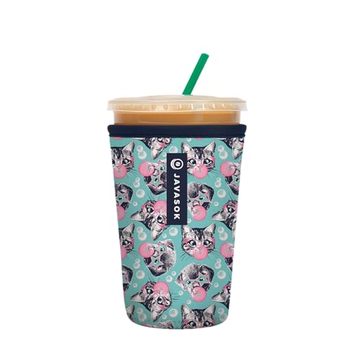 Sok It JavaSok Iced Coffee & Cold Soda Insulated Neoprene Cup Sleeve (Bubble Trouble, Medium: 22-28oz)