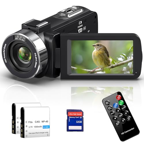 LUKPOW 4K Camcorder Video Camera Ultra HD 80MP Vlogging Camera for YouTube 18X Digital Zoom Recorder IR Night Version 3.0' IPS HD Screen
