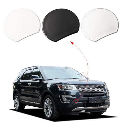 Car Front Bumper Tow Hook Cover Cap Fit for Ford Explorer 2016 2017 Towing Eye FO1029115 FB5Z17A900AA Trailer Cover (Silver, Right Passenger Side)