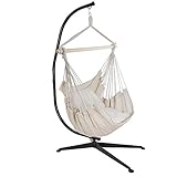 ZENY Hammock Chair with Stand Swing Chair with 2 Cushions Hanging Chair with Heavy Duty Steel C...