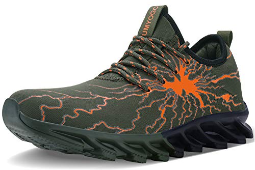 allchar Men's Fashion Graffiti Running Sneakers Personality Breathable Walking Casual Shoes Army Green