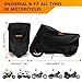 ROMGTNN Universal Motorcycle Cover Waterproof Outdoor Storage All Weather Rain Snow Sun Winter All Season Durable with Lockholes Black Oxford 96.5
