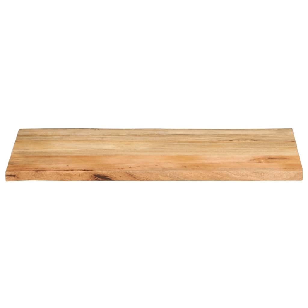 Solid Mango Wood Table Top with Live Edge, 110 x 60 x 2,5 cm, naturalne wykończenie, wytrzymałe drewno na stół do jadalni, kuchni lub biura