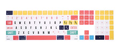 HRH Creative Big Font Silicone Keyboard Cover Keypad Skin for Apple Magic Keyboard with Numeric Keypad A1843 MQ052LL/A Released in 2017/2018 (US Layout)
