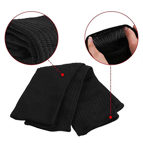 ruggito 2 Pair Black Arm Protection Kevlar Sleeve Cut Resitant Burn Resistant Anti Abrasion Safety for Garden Kitchen Farm Work
