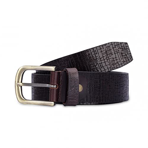 Image of THE CLOWNFISH Men's Genuine Leather Belt with Textured /Embossed Design