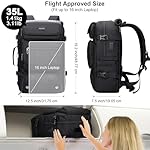 PIJUSHI Travel Backpack for Women Carry on Luggage Backpack Airline Approved Duffle Bag Rucksack with Shoe Compartment(PE048 Black) - Image 2