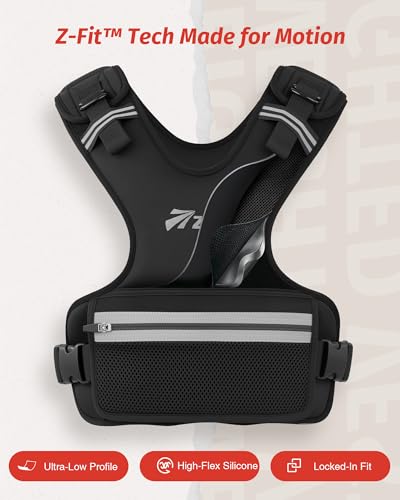 ZELUS Z-Fit Weighted Vest Women Men, 09-15lb, Black — view 2