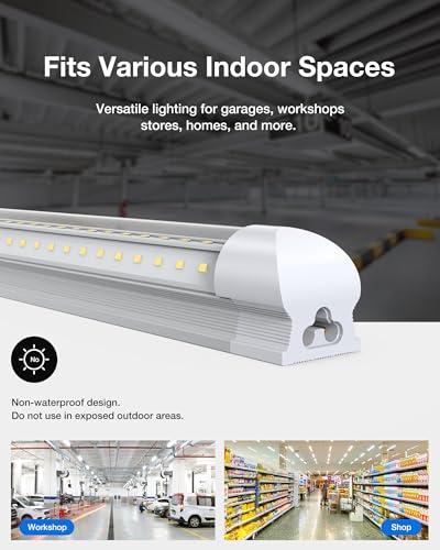 Image of TIMIKEY 6 Pack LED Shop Lights,6500K 5000LM 4FT 36W Super Bright Strip Fixture,FCC&ETL No Interference,Plug&Play Ceiling Lighting is idea for Garage,Shop, Workbench,Warehouse