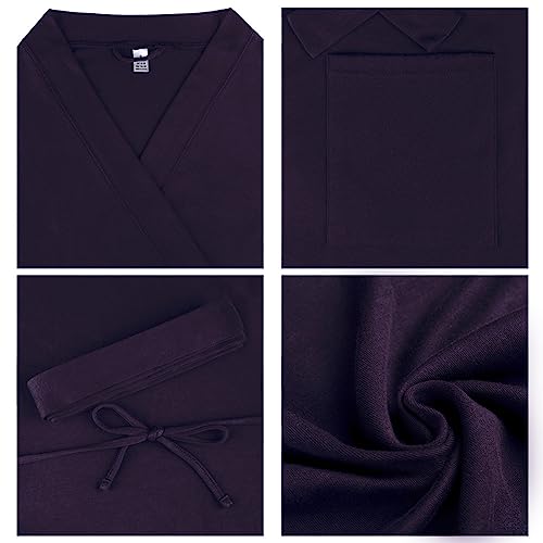 Image of U2SKIIN Womens Robes, 100% Cotton Lightweight Robes 3 /4 Sleeves Kimono Knit Soft Loungewear Short Bathrobe