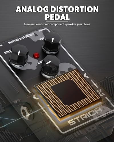 Image of STRICH Distortion Guitar Pedal, Morpher Distortion, Super Muff Analog, Tight, Classic Crunch 80s Metal, True Bypass for Electric Guitar, White and Black