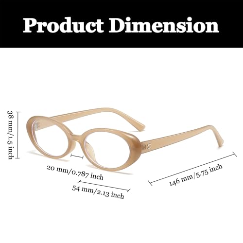 LJCZKA Oval Blue Light Glasses for Women Small Cat Eye Blue Light Blocking Glasses Ladies Anti Fatigue for Reading Texting Gaming - Image 3