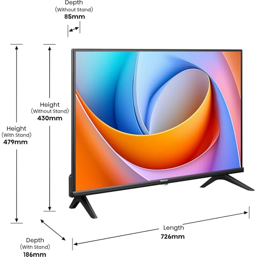 Hisense 32E4QT Visionneuse 32 ", DLED, Smart TV, Game Mode, AI Sports Mode, Dolby Audio, Dolby MS12, DTS Virtual X, HDR10, HLG, Full HD, High Contrast, Réduction du Bruit [2025]