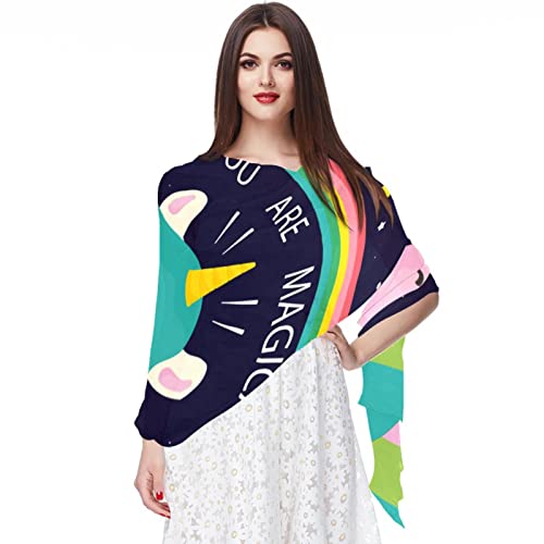 Châle en mousseline de soie écharpe licorne et foulard long pour mariage