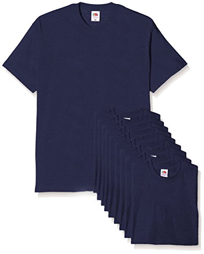 T-shirt Fruit of the Loom homme navy lot de 10 basique coton L