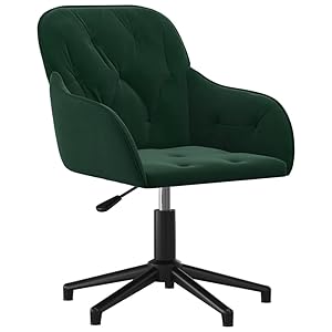 vidaXL Silla de Oficina Giratoria Mueble Tapizada Ordenador Computadora Estudio Escritorio Oficina Despacho Sala Estar Terciopelo Verde Oscuro