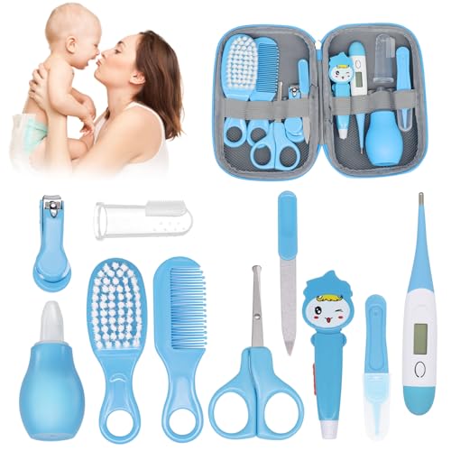 Kit de Aseo y Cuidado para Bebés, 10 Piezas Kit de Cuidado de la Salud del Bebé Recién Nacido, Set de Cuidado del Cabello...