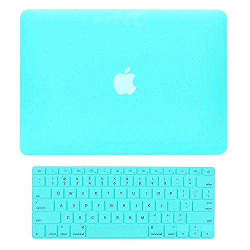 TOP CASE - 2 in 1 Signature Bundle Rubberized Hard Case Compatible MacBook Pro 13.3"(13" Diagonally) with Retina Display (Old Gen. 2012-2015) Model: A1425 & A1502 and Keyboard Cover - Hot Blue