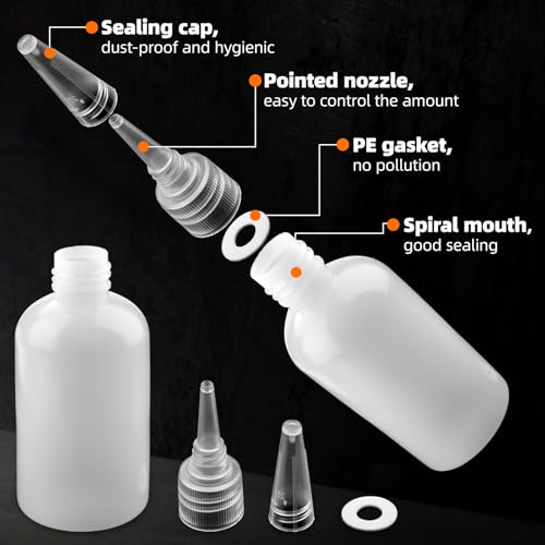 DKBT 16 Stück Quetschflasche 100ml Squeeze Flasche Spritzflasche Dosierflasche Saucenflasche Ketchup Flasche Spenderflasche Squeeze Bottle Soßenflaschen Soßenspender ölflasche Plastik küche