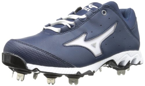 Mizuno Women's 9-Spike Swift 3 Switch Softball Cleat,Navy/White,8 M US