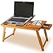 Price comparison product image Klass Home Collection Ethical Sourced Natural Wood Portable Light Weight Bamboo Laptop Lap Desk Notebook Tablet Tray with Folding Legs & Adjustable Height with Drawer, 100%, Size 55 x 35 x 23.5-35 CM