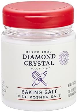 Diamond Crystal Baking Salt, Fine Kosher Salt, No Additives, Great for batters and doughs, 8.5oz Canister