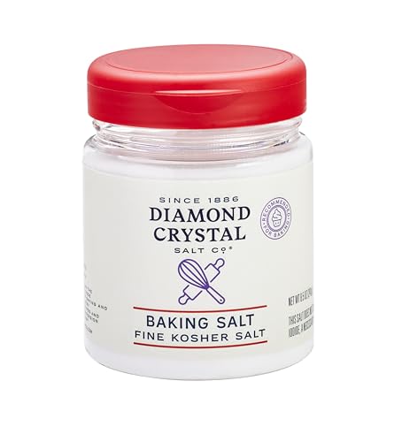 Diamond Crystal Baking Salt, Fine Kosher Salt, No Additives, Great for batters and doughs, 8.5oz Canister