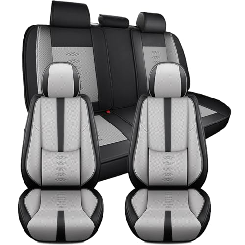 Image of Car Seat Covers for Toyota Camry 2012-2025 2026,Waterproof Leather Seat Covers 5-Seats Standard,Car Interior Accessories with Airbag,Car Seat Protectors for Camry(Black+Gray)