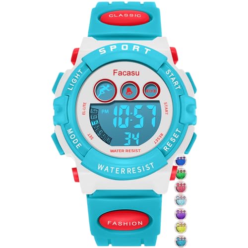 Image of Kids Watch Digital for Boys-Waterproof Kids Sports Watch with Light, Alarm&Snooze,Stopwatch Military Design Silicone Band Gift for Birthdays,Christmas Outdoor Activities(8+ Years)