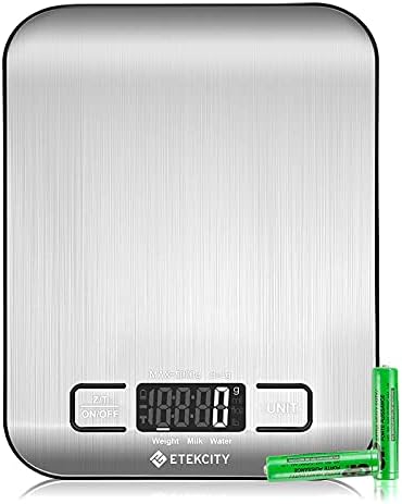 Etekcity EK6015 Cyfrowa Waga Kuchenna do 5 kg, Stal Nierdzewna, Srebrny