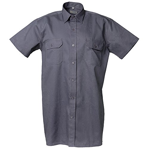 Planam 0405049 Hemden Köperhemd 1/4 Arm, Grau, Größe 49/50
