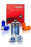High Fidelity Ear Plugs for Concerts, Musicians and Motorcycles, Airplane Earplugs, Rock Music Festivals and Sleeping Foam Buds Set–Made for Medium Ear Canals–27 Decibels Sound Filtering Earbuds