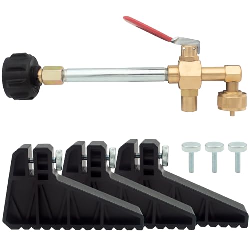 Hoeine Propane Refill Adapter for 1 lb. Tanks, Leak-Proof Propane Refill Kit with 3 Heavy-Duty Cylinder Holders for Camping Grills Outdoor Stoves and Fire Pit Accessories