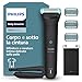 Philips Bodygroom series 5000 - Rifinitore per uomo tripla protezione, Rifinitura e rasatura intima, Accessorio per la schiena pieghevole, Impermeabile 100%, 100 minuti di autonomia, Modello BG5480/15
